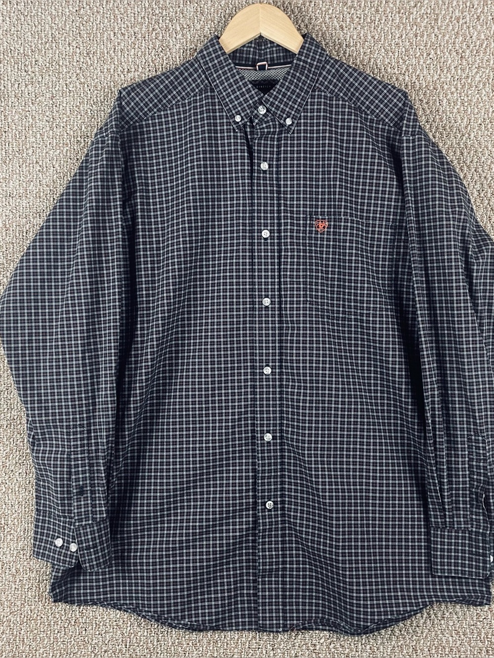 Ariat Shirt Mens XL Pro Series Button Down Long Sleeve Western Brown Plaid T91